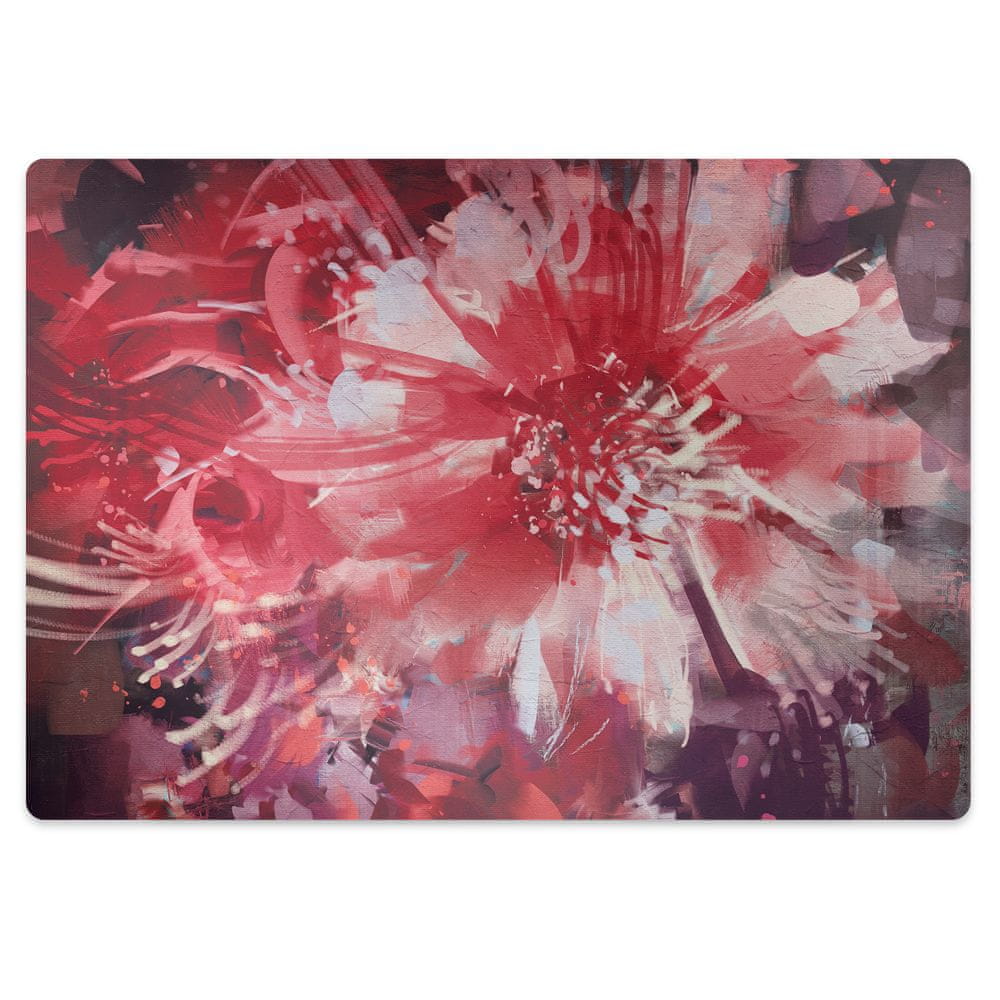 kobercomat.sk Ochranná podložka pod stoličku červená kvetina 100x70 cm 